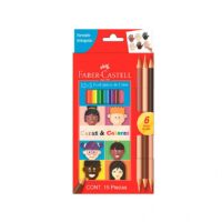 Lápices de colores x12 + 3 bicolor "Caras y Colores" - FABER CASTELL