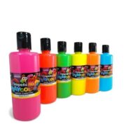 Tempera flúo frasco 250 grs tapa flip flop - PLAYCOLOR