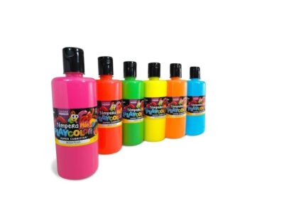 Tempera flúo frasco 250 grs tapa flip flop - PLAYCOLOR
