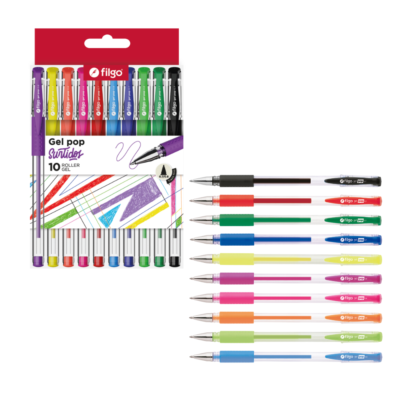 Bolígrafo roller gel pop x10 colores - FILGO