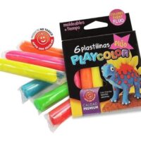 Plastilinas color flúo x6 barras - PLAYCOLOR