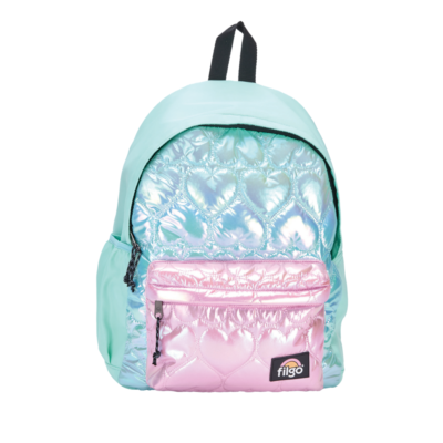 Mochila Keiway Aesthetic 17" Matelaseado Verde Agua Espalda - FILGO