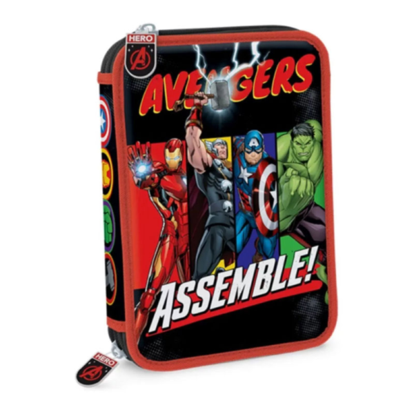Cartuchera 2 pisos PVC con efecto "Avengers"- MULTISCOPE