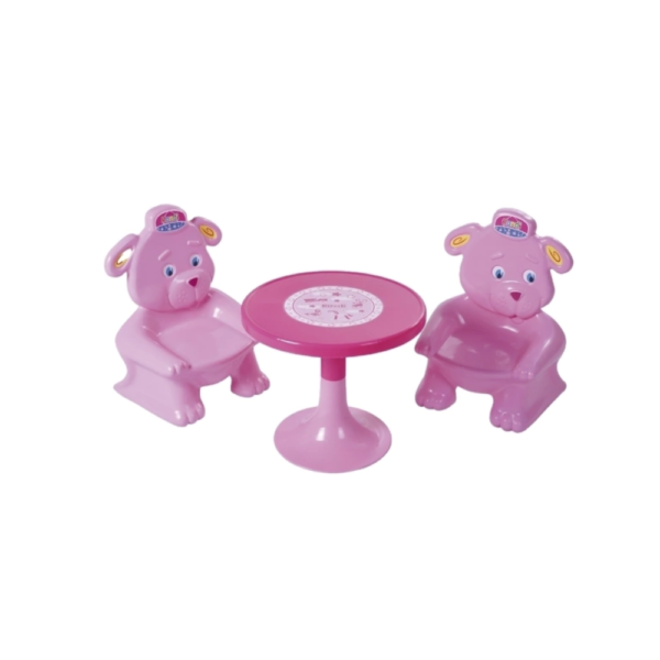 Mesa y silla "Osito" rosa - RONDI