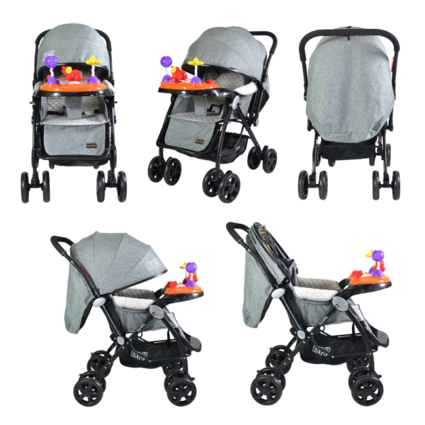 Coche cuna reversible con bandeja interactiva - BIPOKIDS