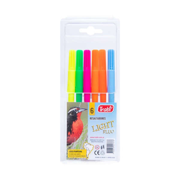 Marcadores Ligth flúo x6 - TRABI