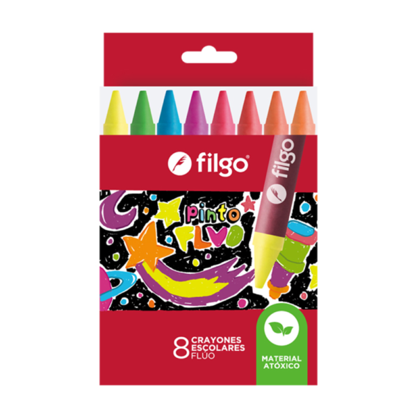 Crayones de cera FLÚO x8 - FILGO