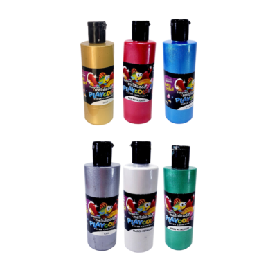 Tempera metalizada frasco 190 grs tapa flip flop - PLAYCOLOR
