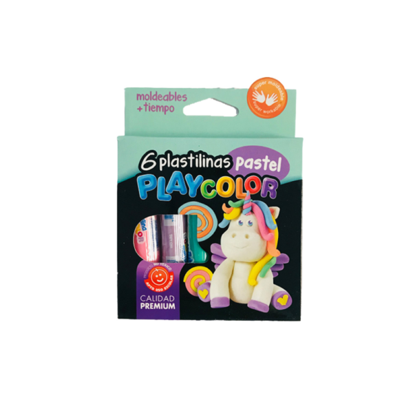 Plastilinas color pastel x6 barras - PLAYCOLOR