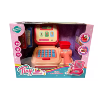Caja registradora con accesorios y balanza (rosa) - TINY