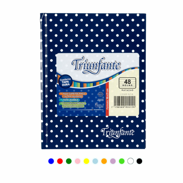 Cuaderno N°1 16x21 T/D Lunares = y # 48/50 hjs - TRIUNFANTE