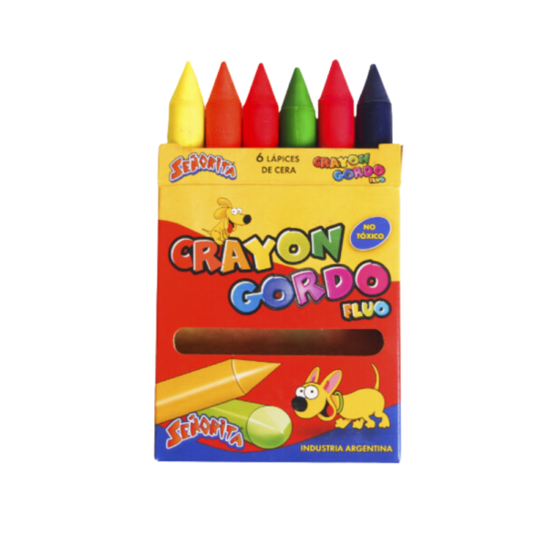 Crayón gordo FLÚO x6 - SEÑORITA