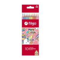 DISTRITOPO (25) Lapices de colores largos "Pinto PASTEL" x10 - FILGO