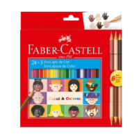 Lapices de colores x24 + 3 bicolor "Caras y Colores" - FABER CASTELL
