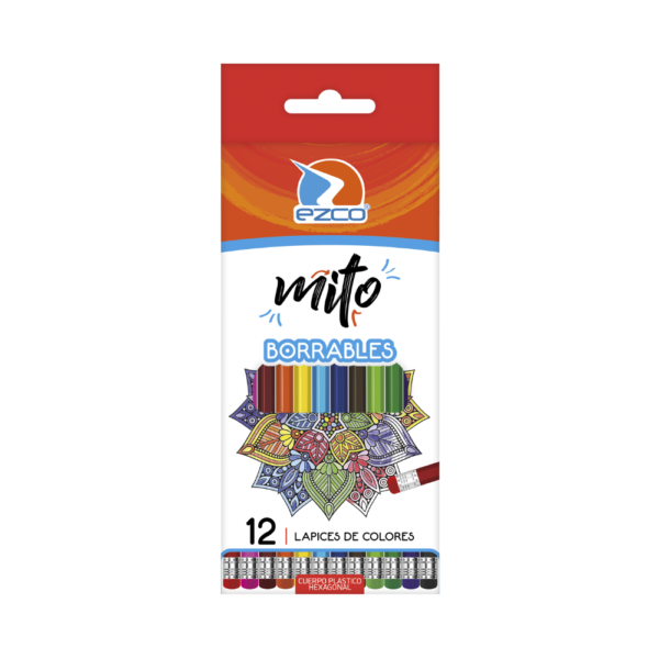 Lapices de colores largos "Mito" borrables - EZCO