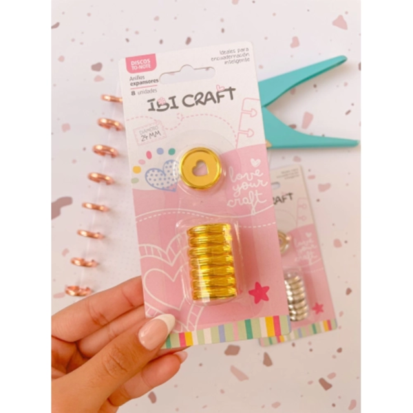 Discos de expansión 24 mm corazón x8 u (oro) – IBI CRAFT