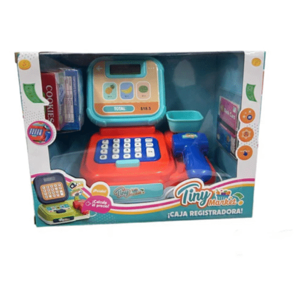 Caja registradora con accesorios y balanza (azul) - TINY