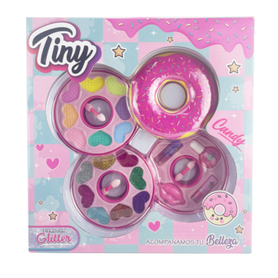 Set de maquillaje "DONA" sombras + glitter TINY