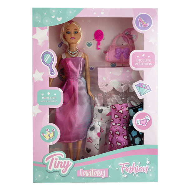 Muñeca fashion con vestidos TINY