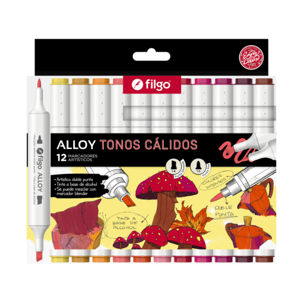 Marcador Artístico Alloy TONOS CÁLIDOS - FILGO
