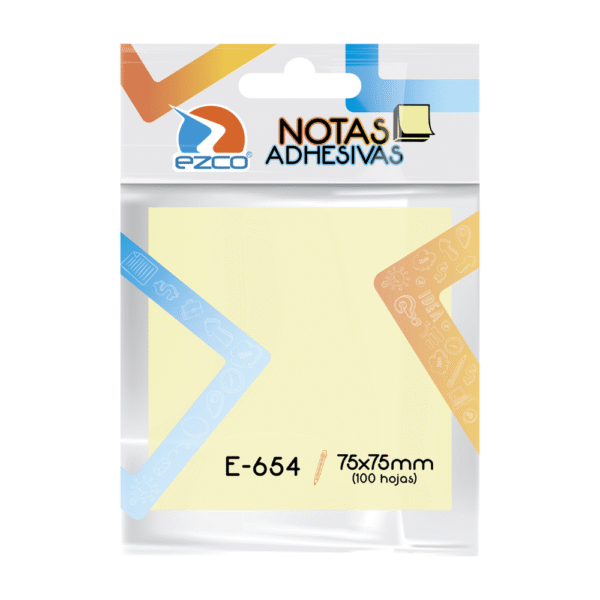 Notas adhesivas amarillas 75x75 mm - EZCO