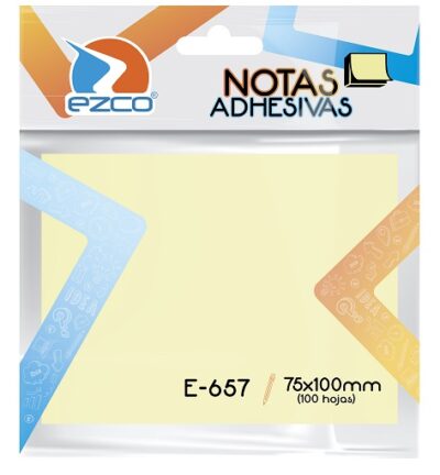 Notas adhesivas amarillas 75x100 mm - EZCO