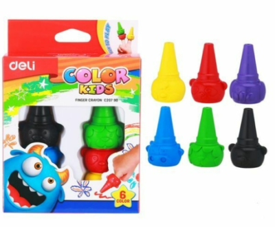 Set de crayones para dedo x6 colores