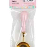 CUCHARA PARA LACRE C/ MANGO DE MADERA ROSA PASTEL