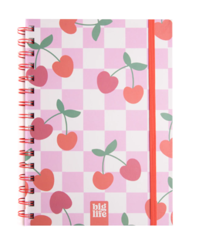 Libreta Retro Pastel Hojas Rayadas