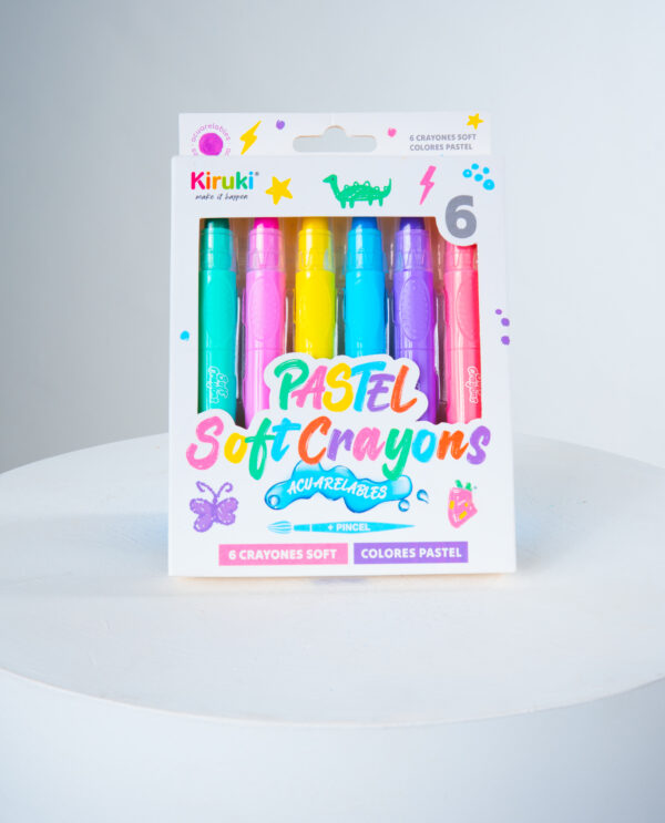 Crayones Soft Acuarelables x6 Pastel KIRUKI