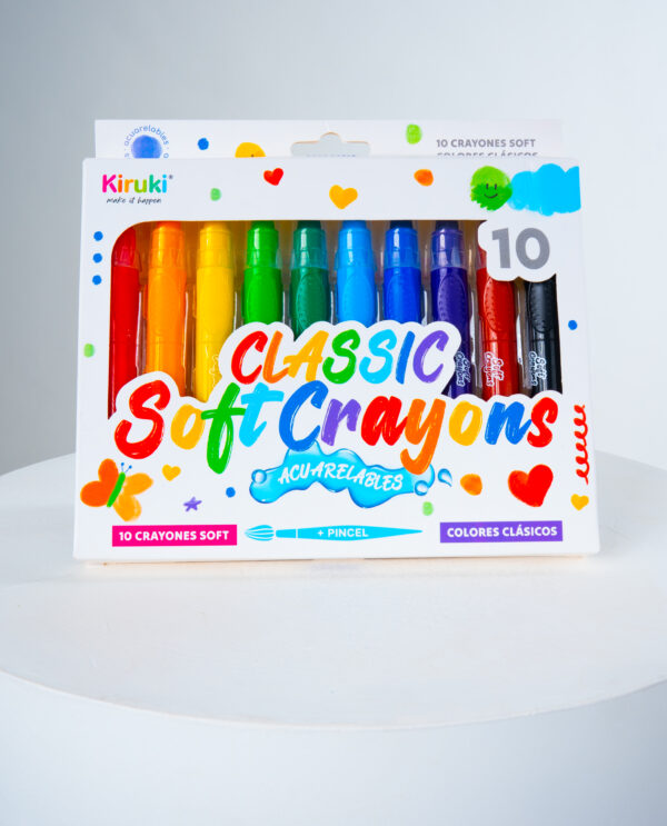 Crayones Soft Acuarelables x10 Clásicos KIRUKI
