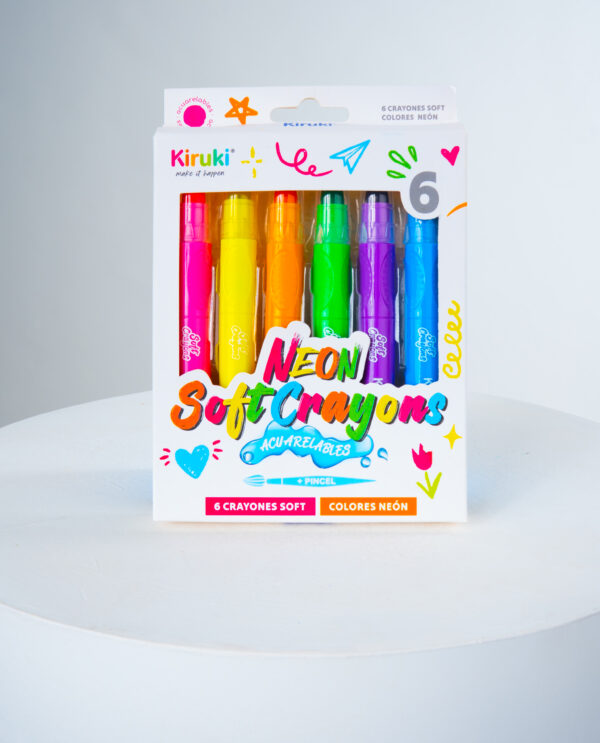Crayones Soft Acuarelables x6 Neón KIRUKI