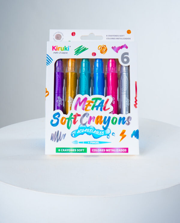 Crayones Soft Acuarelables x6 Metalizado KIRUKI