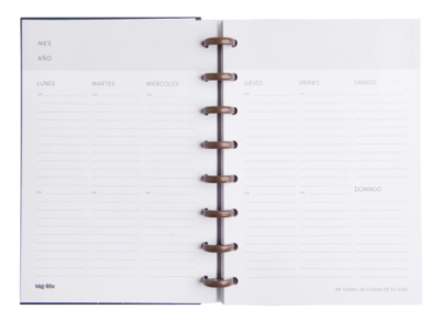 Life Planner Liso Azul 15x21cm