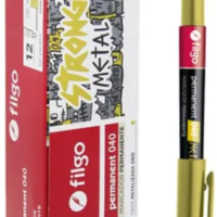 Marcador Permamente Oro x12