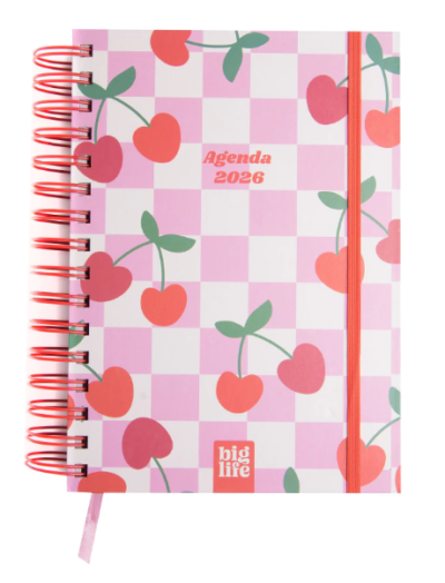 Agenda Retro Pastel Cerezas Día por Página 10X15 cm 2026