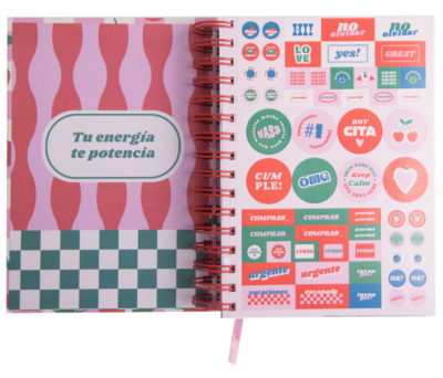 Agenda Retro Pastel Cerezas Día por Página 10X15 cm 2026