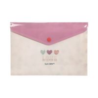 SOBRE PLASTICO C/BOTON A5 \"HEARTS\"
