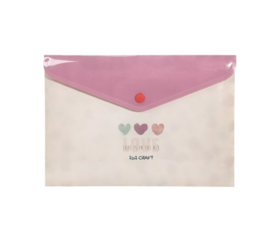 SOBRE PLASTICO C/BOTON A5 \"HEARTS\"