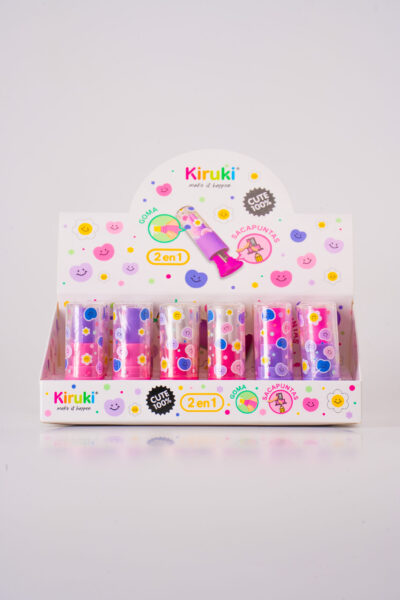 Kiruki Catalogo-045 Goma de borrar+Sacapuntas x24-KIRUKI