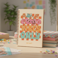 Cuaderno A4 con espiral "Good Vibes" IBICRAFT