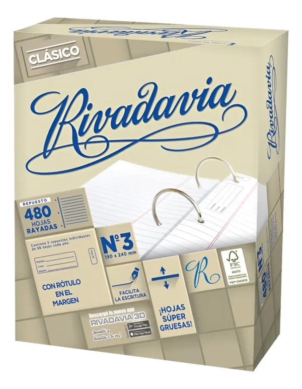 Repuesto Rivadavia 480 Hojas