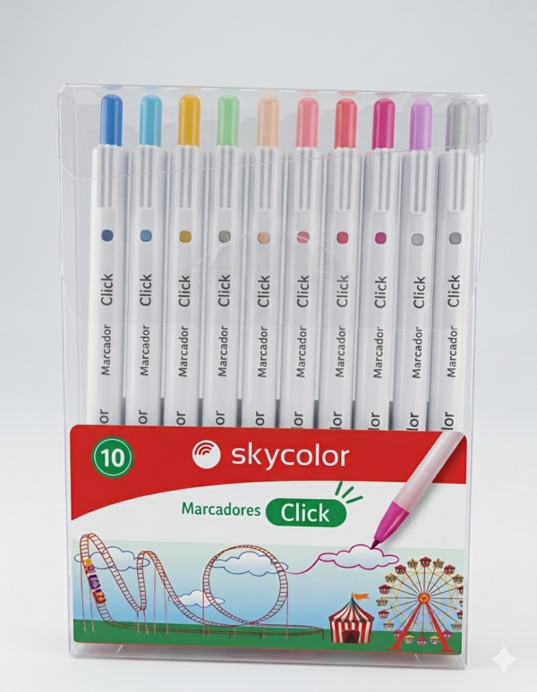 Marcadores Click Retráctiles Estuche x10