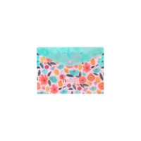 SOBRE PLASTICO C/BOTON A5 \"FLOWERS COLLECTION\"