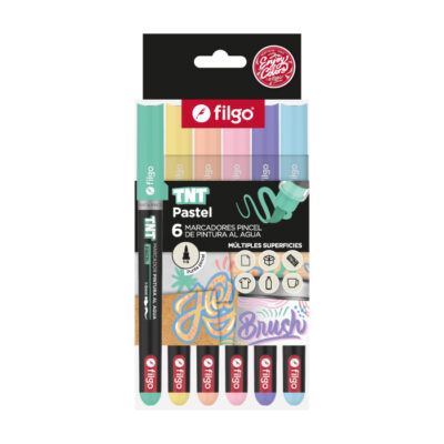 Marcadores punta pincel pastel