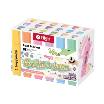 Resaltadores chatos estuche x18 Filgo